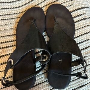 Black Leather Sandals